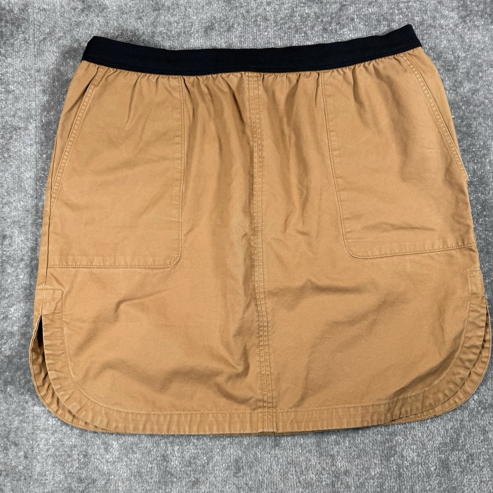 Gap Pull-On Shirttail Skirt Women's XXL Brown Twill Pockets Straight